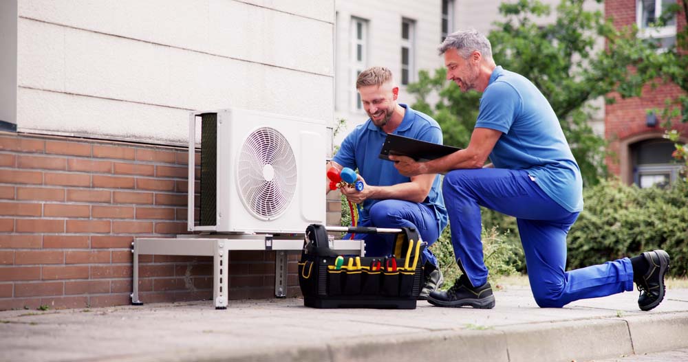 technician checking an AC Jenison, MI