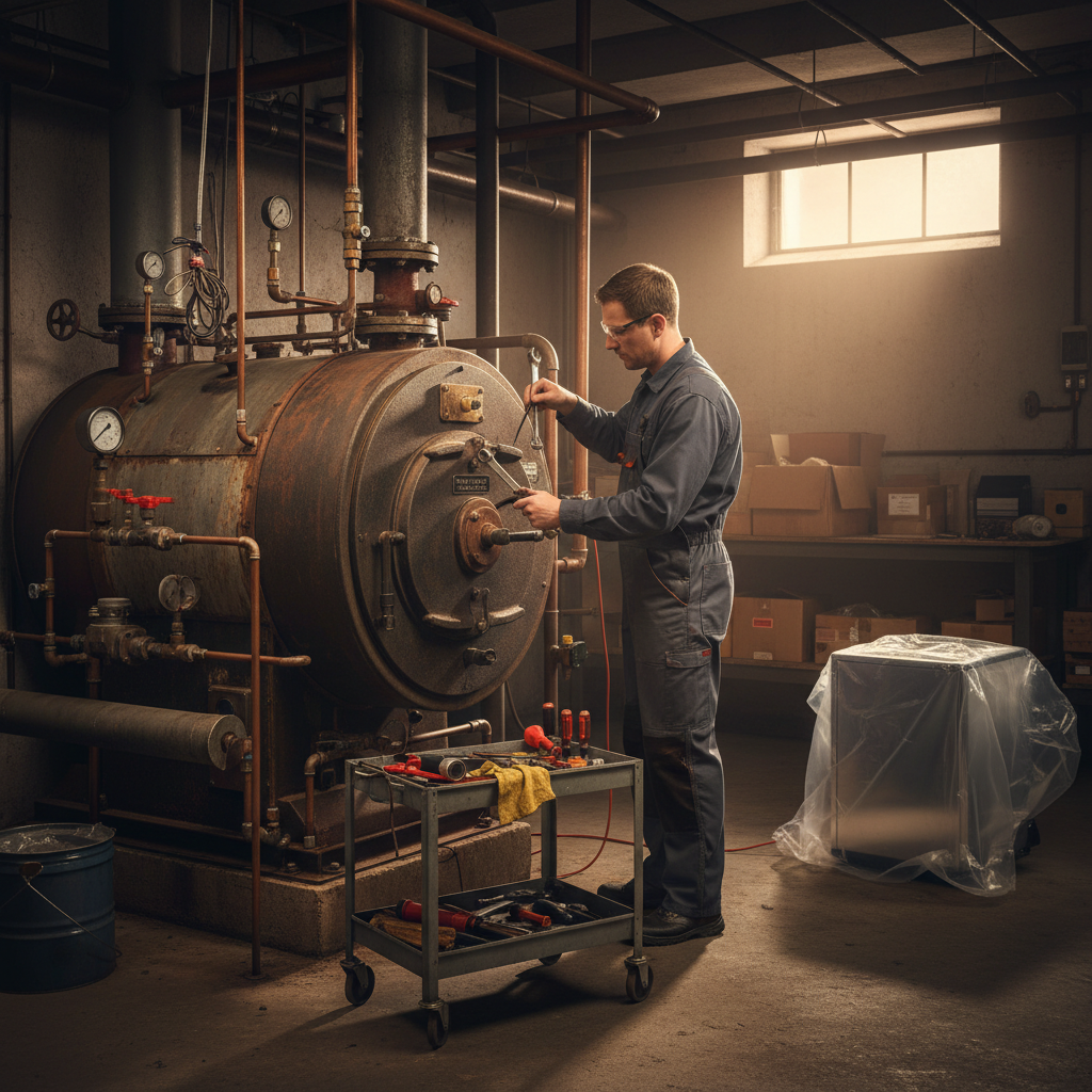 Boiler being maintained