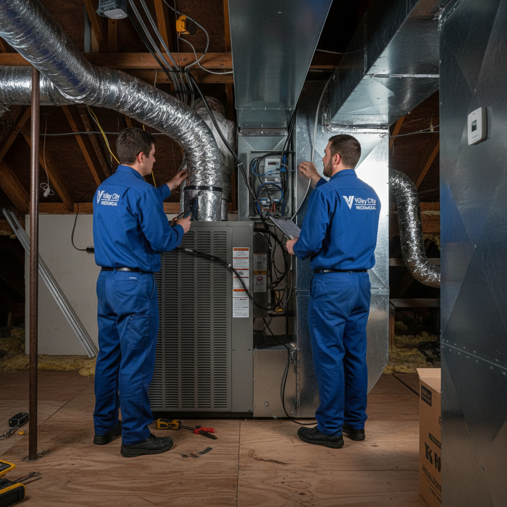 HVAC being installed
