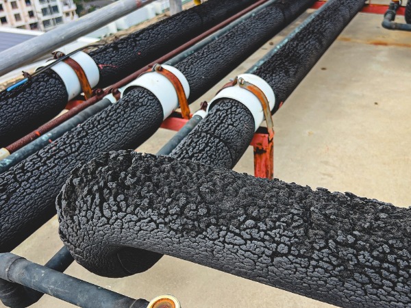 damaged hvac pipe insulation
